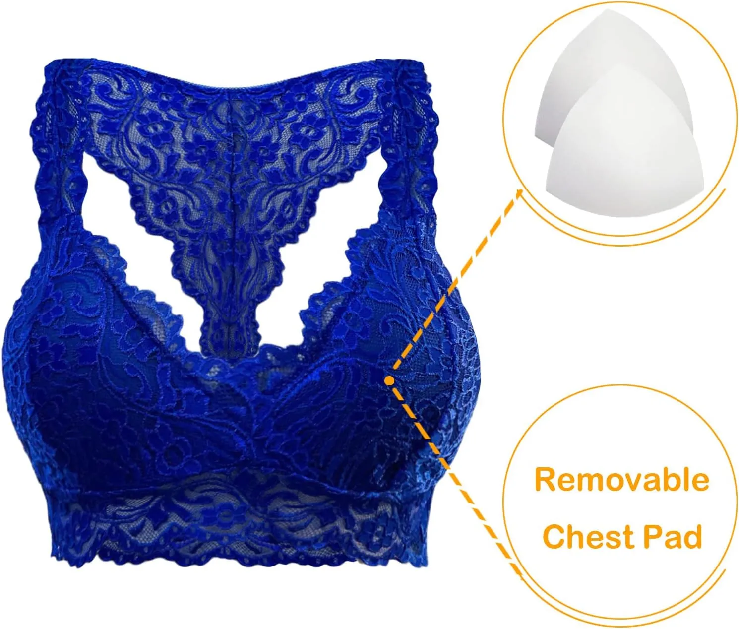 HGps8w Women Sexy Racerback Lace Bra Floral Lace Padded Breathable Breathable Bralette Bustier Sports Bras Crop Tops