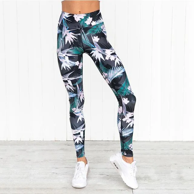 High Waist Floral Yoga Leggings