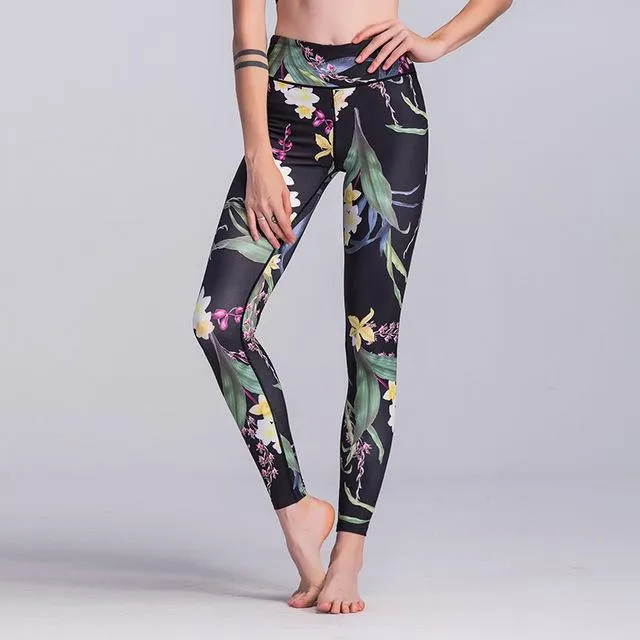 High Waist Floral Yoga Leggings