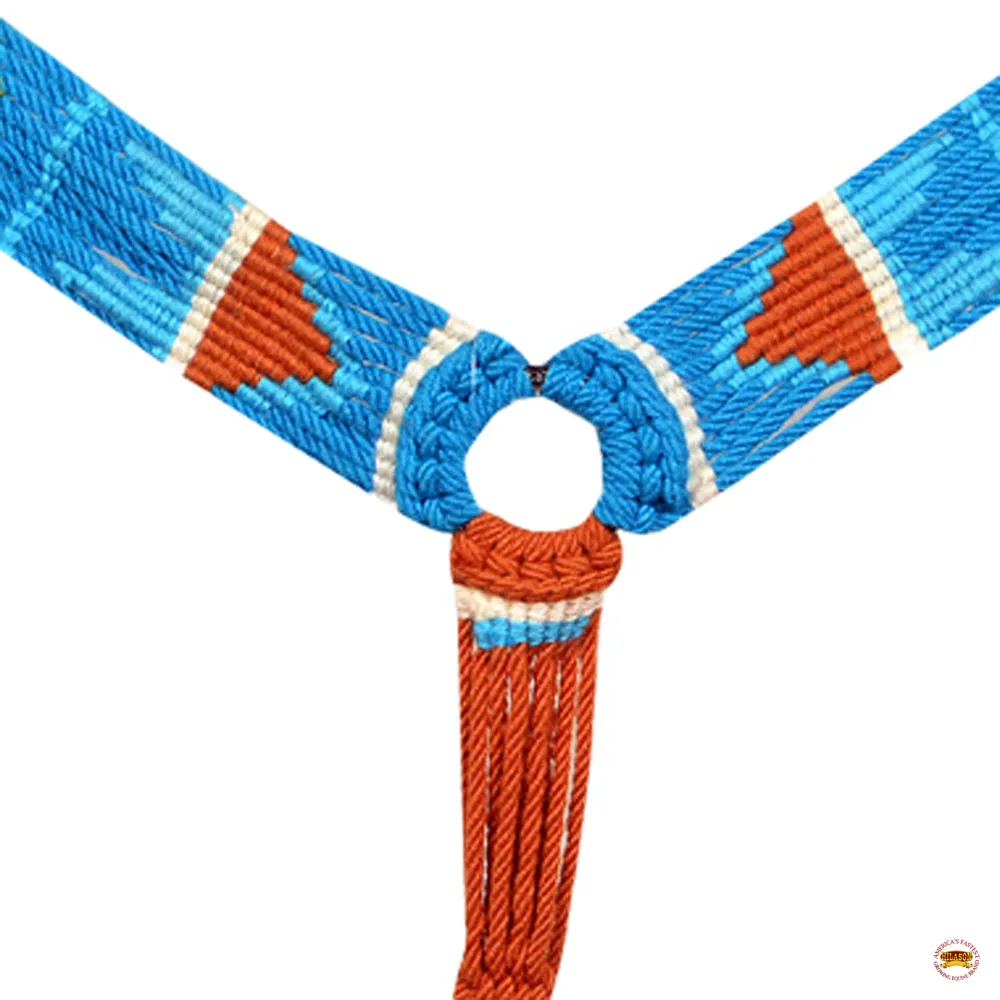 HILASON Sun Western Wool Headstall & Breast Collar Tack Set Turquoise & Brown