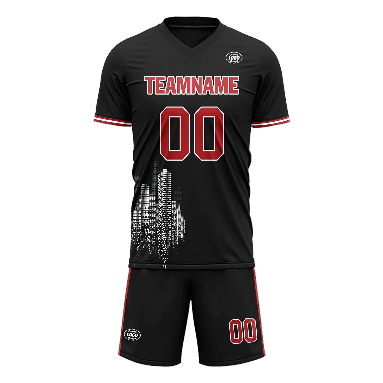 Holiday Gifts,Custom Black Soccer Sets Jersey Personalized SCJ101-D28025