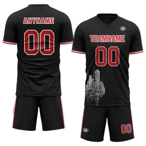 Holiday Gifts,Custom Black Soccer Sets Jersey Personalized SCJ101-D28025