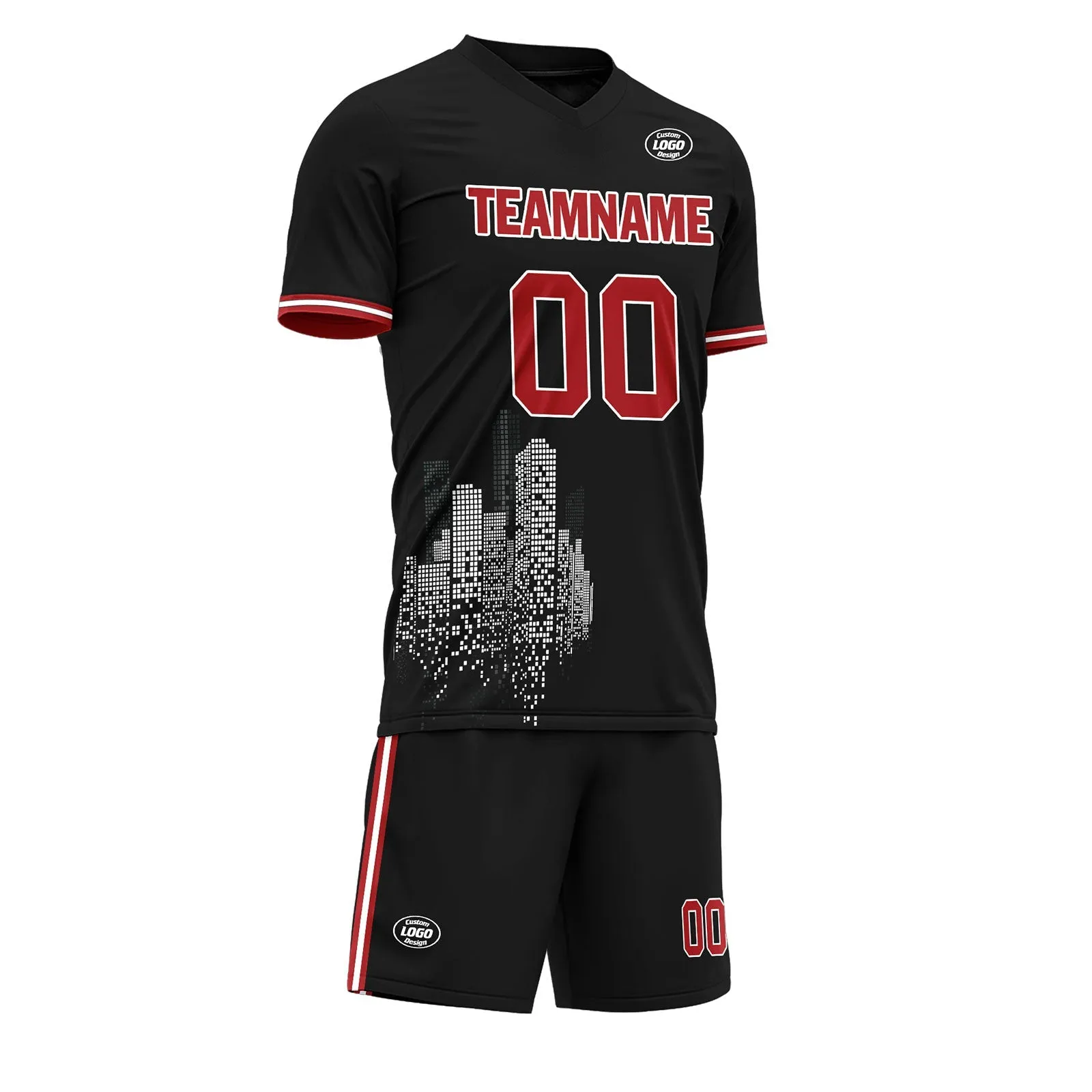 Holiday Gifts,Custom Black Soccer Sets Jersey Personalized SCJ101-D28025