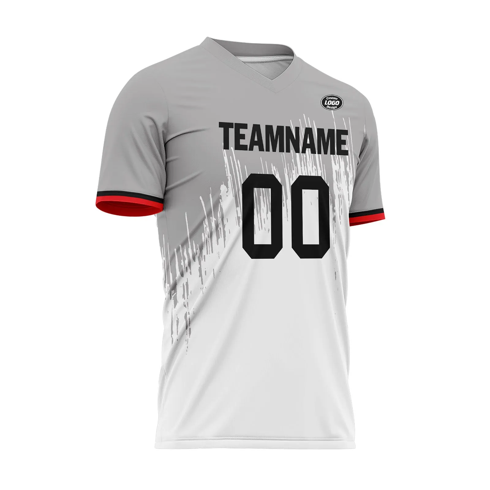 Holiday Gifts,Custom Gray White Soccer Sets Jersey Personalized SCJ101-D28027