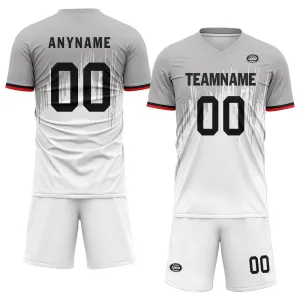 Holiday Gifts,Custom Gray White Soccer Sets Jersey Personalized SCJ101-D28027