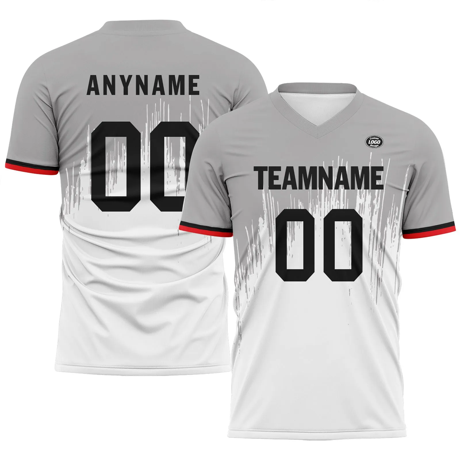 Holiday Gifts,Custom Gray White Soccer Sets Jersey Personalized SCJ101-D28027