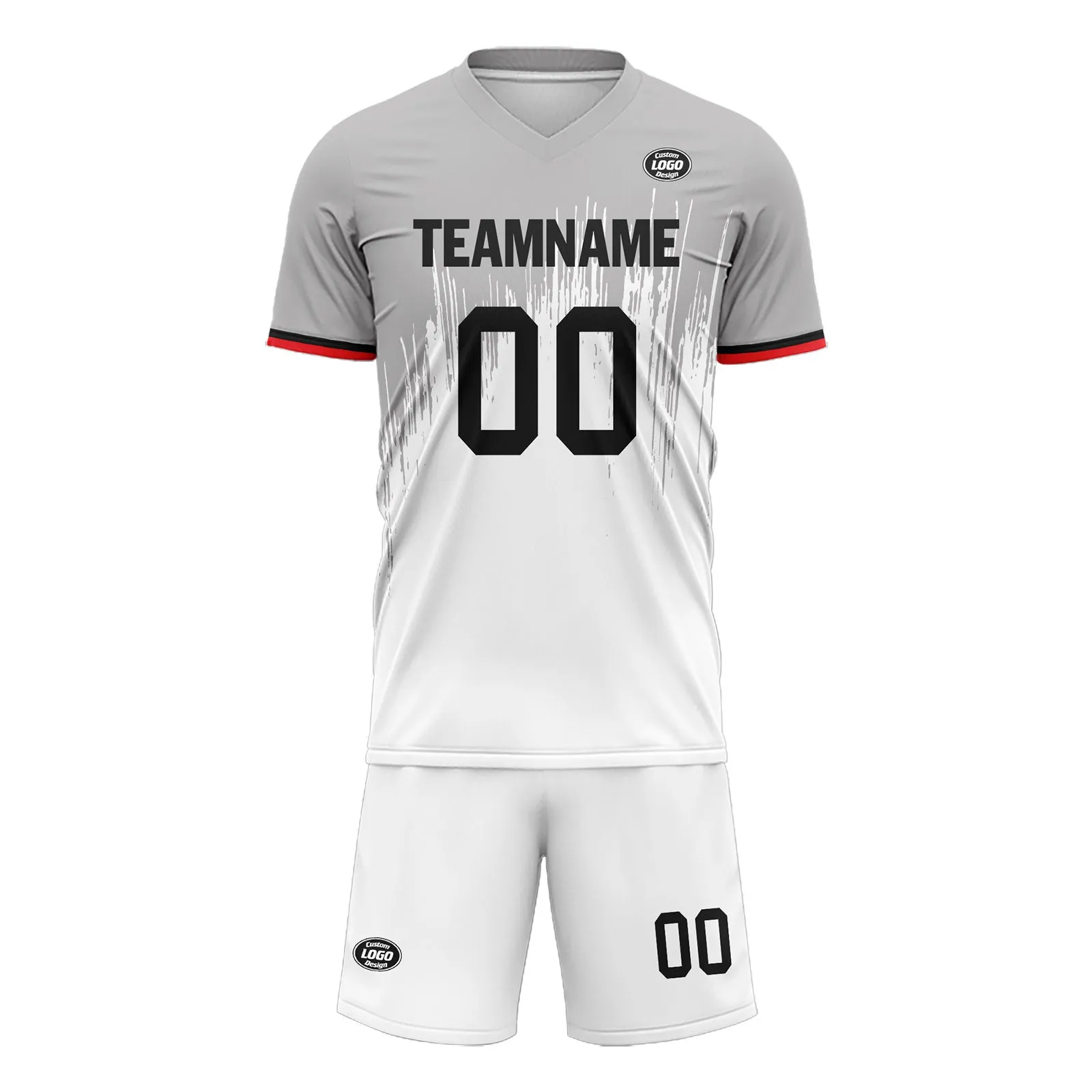 Holiday Gifts,Custom Gray White Soccer Sets Jersey Personalized SCJ101-D28027