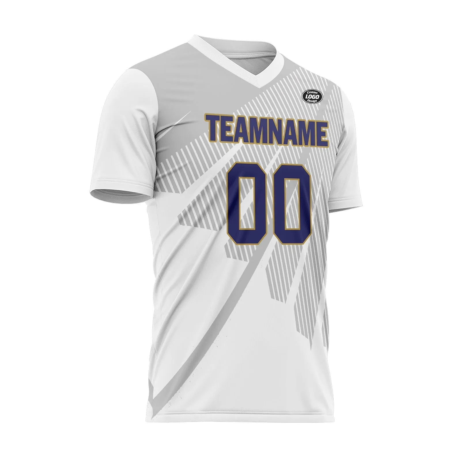 Holiday Gifts,Custom Gray White Soccer Sets Jersey Personalized SCJ101-D28042