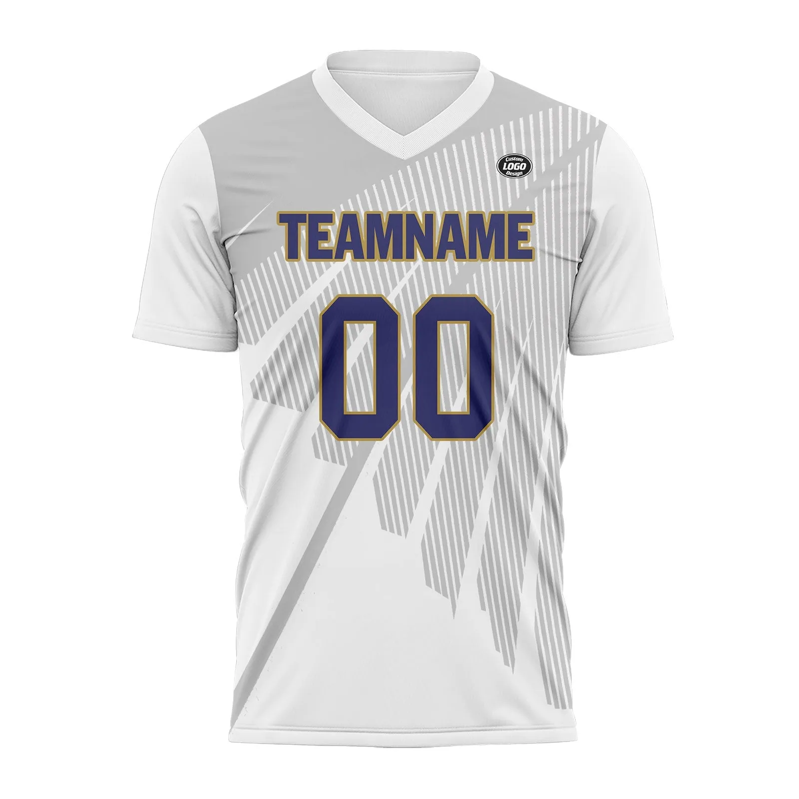 Holiday Gifts,Custom Gray White Soccer Sets Jersey Personalized SCJ101-D28042