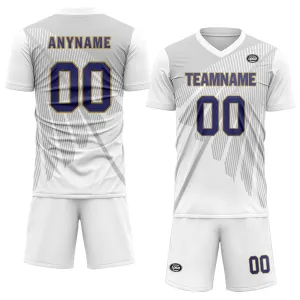 Holiday Gifts,Custom Gray White Soccer Sets Jersey Personalized SCJ101-D28042
