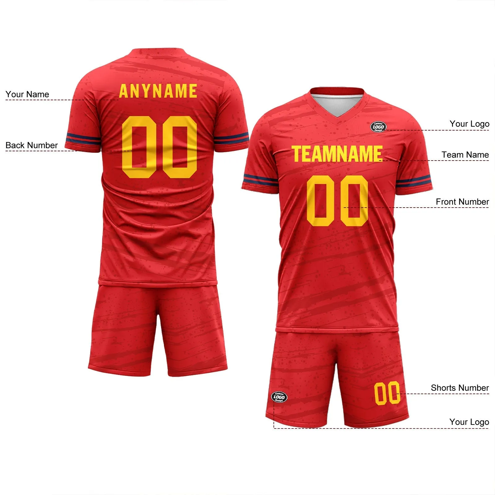 Holiday Gifts,Custom Red Soccer Sets Jersey Personalized SCJ101-D28021