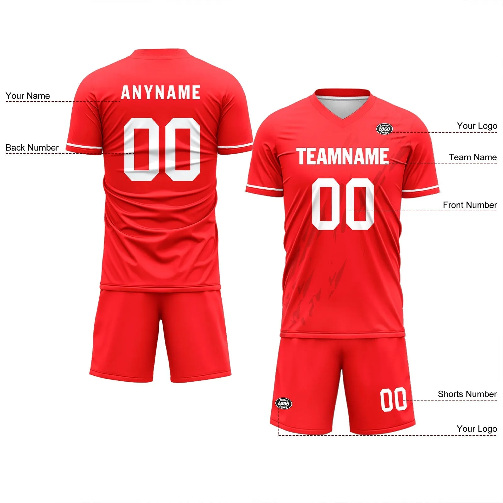 Holiday Gifts,Custom Red Soccer Sets Jersey Personalized SCJ101-D28023