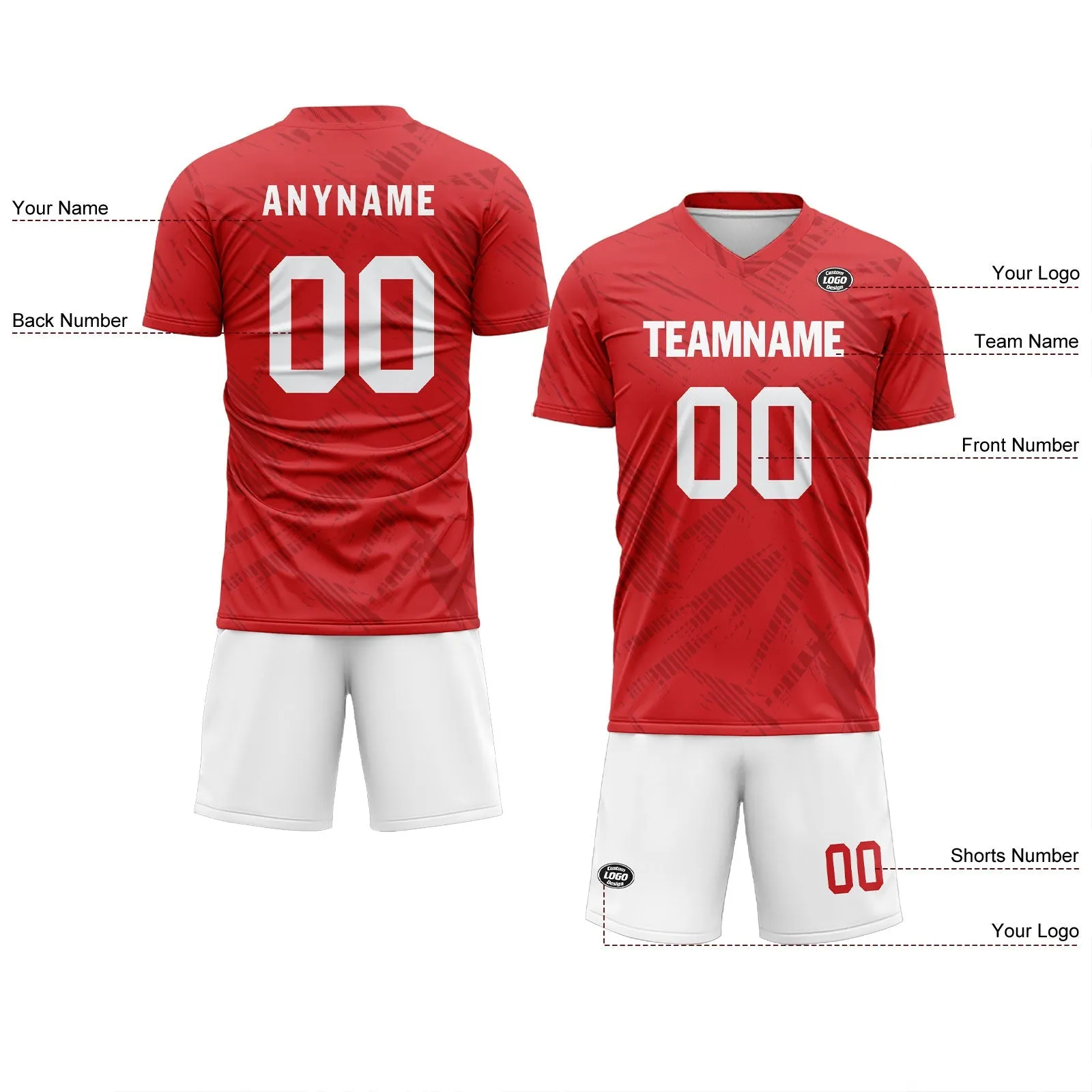 Holiday Gifts,Custom Red Soccer Sets Jersey Personalized SCJ101-D28028