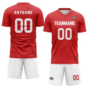 Holiday Gifts,Custom Red Soccer Sets Jersey Personalized SCJ101-D28028