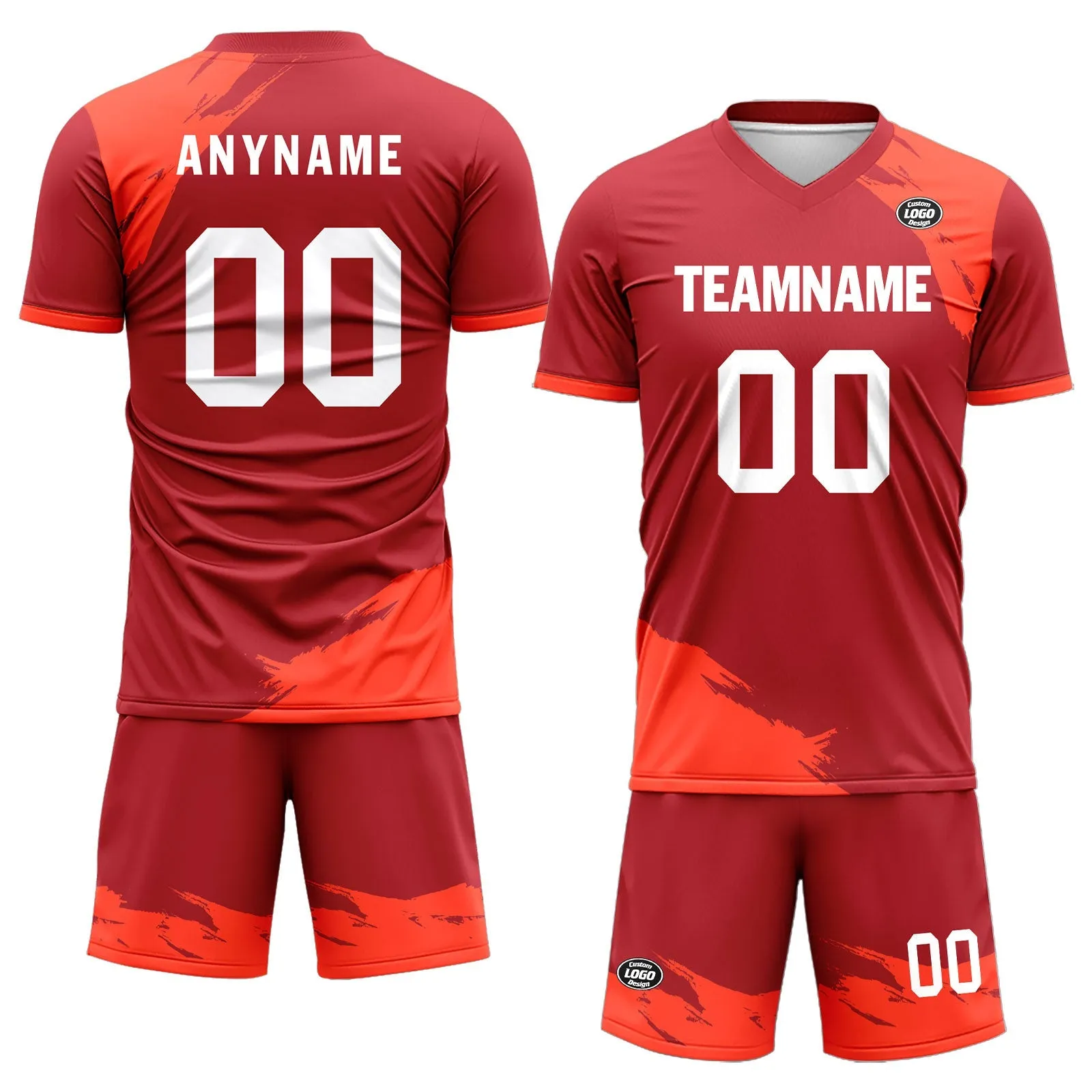 Holiday Gifts,Custom Red Soccer Sets Jersey Personalized SCJ101-D28031