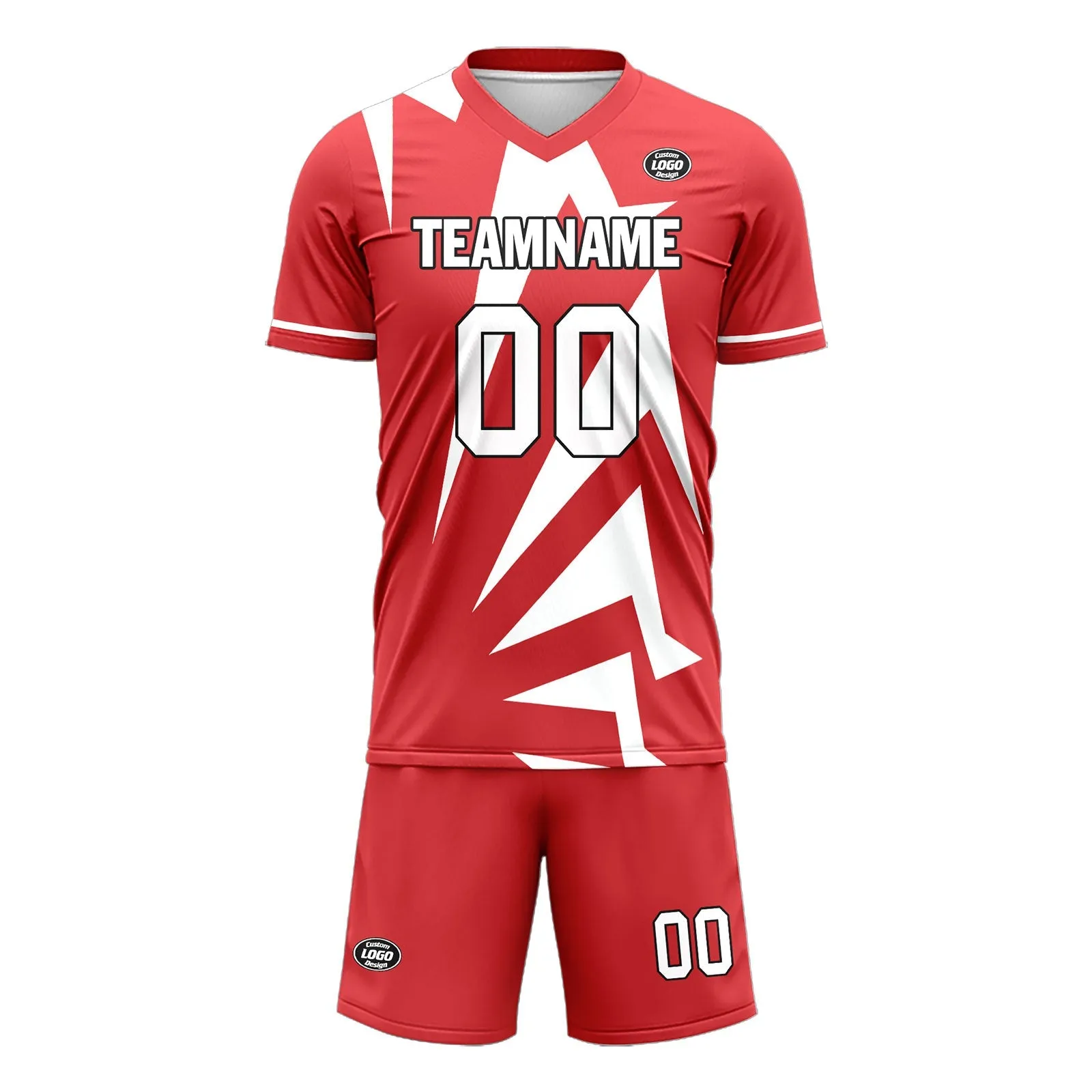 Holiday Gifts,Custom Red White Soccer Sets Jersey Personalized SCJ101-D28022