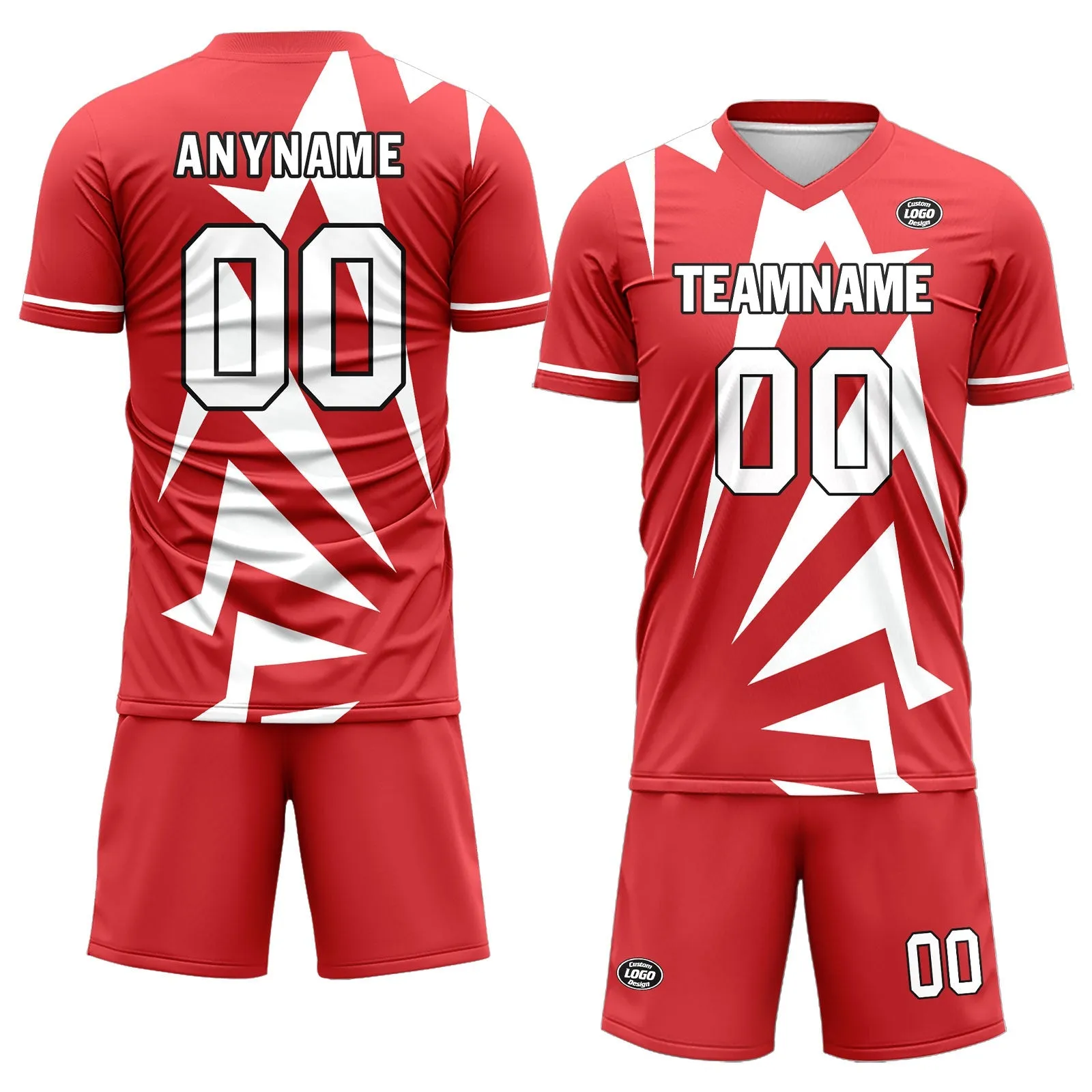 Holiday Gifts,Custom Red White Soccer Sets Jersey Personalized SCJ101-D28022