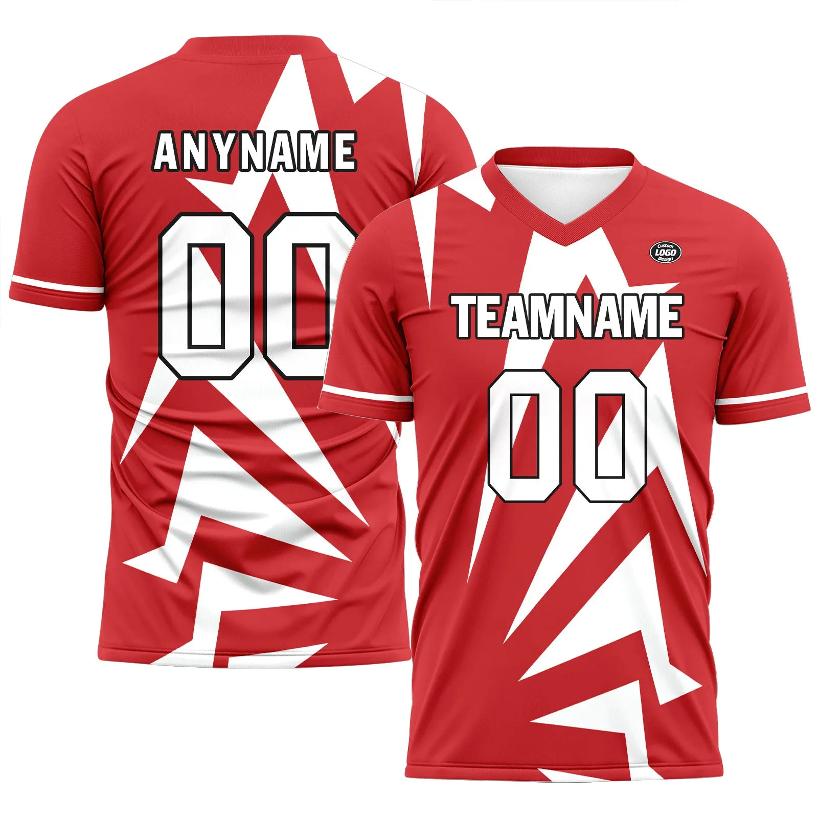 Holiday Gifts,Custom Red White Soccer Sets Jersey Personalized SCJ101-D28022