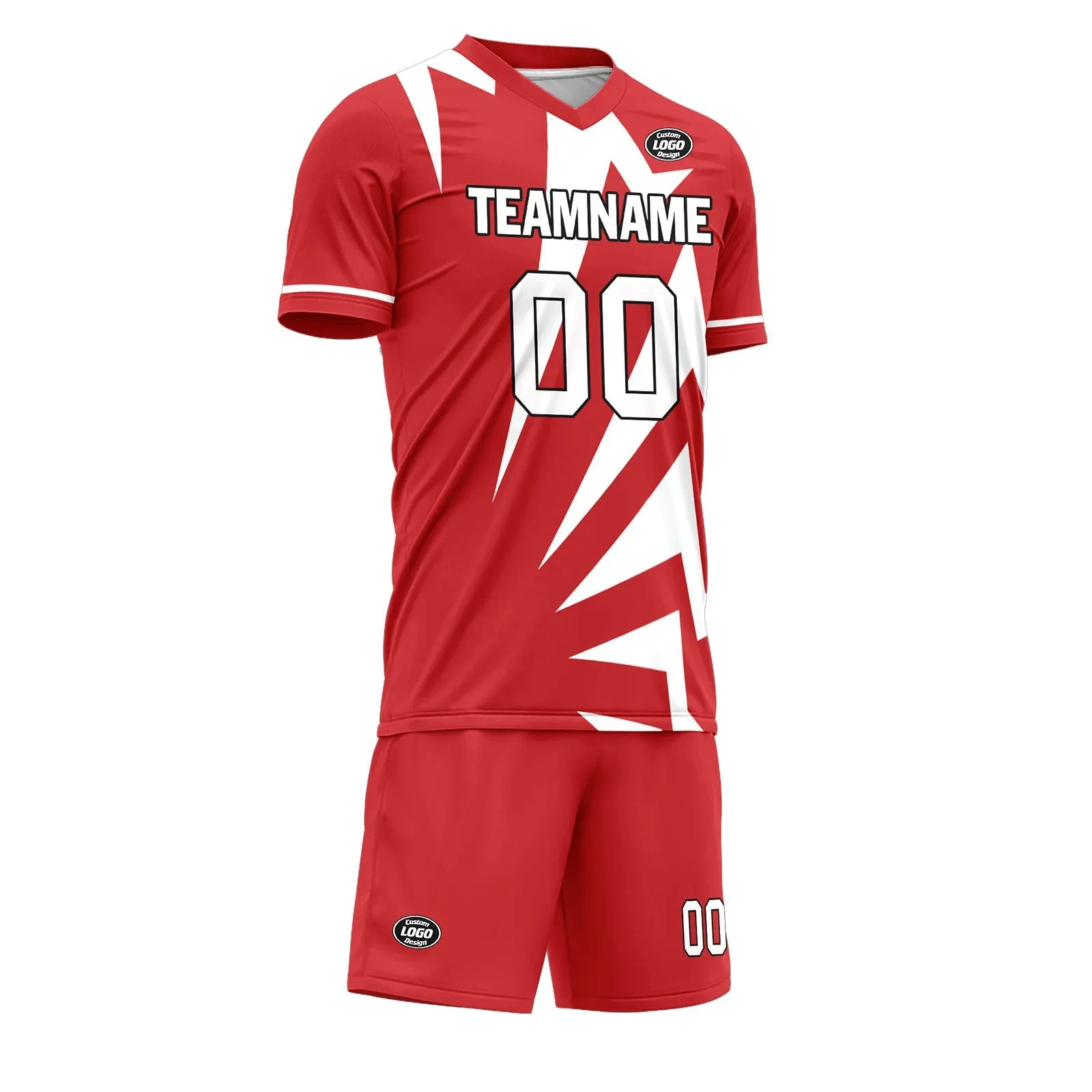 Holiday Gifts,Custom Red White Soccer Sets Jersey Personalized SCJ101-D28022