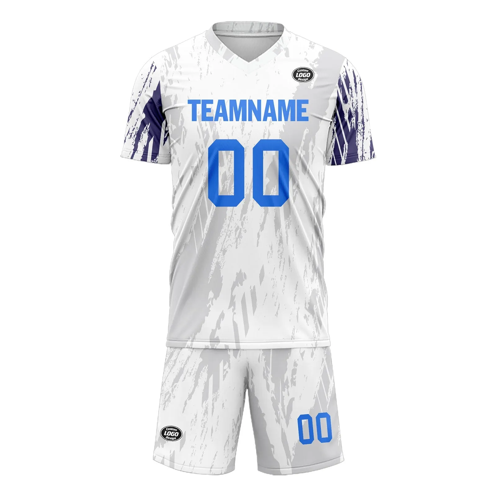 Holiday Gifts,Custom White Gray Soccer Sets Jersey Personalized SCJ101-D28043