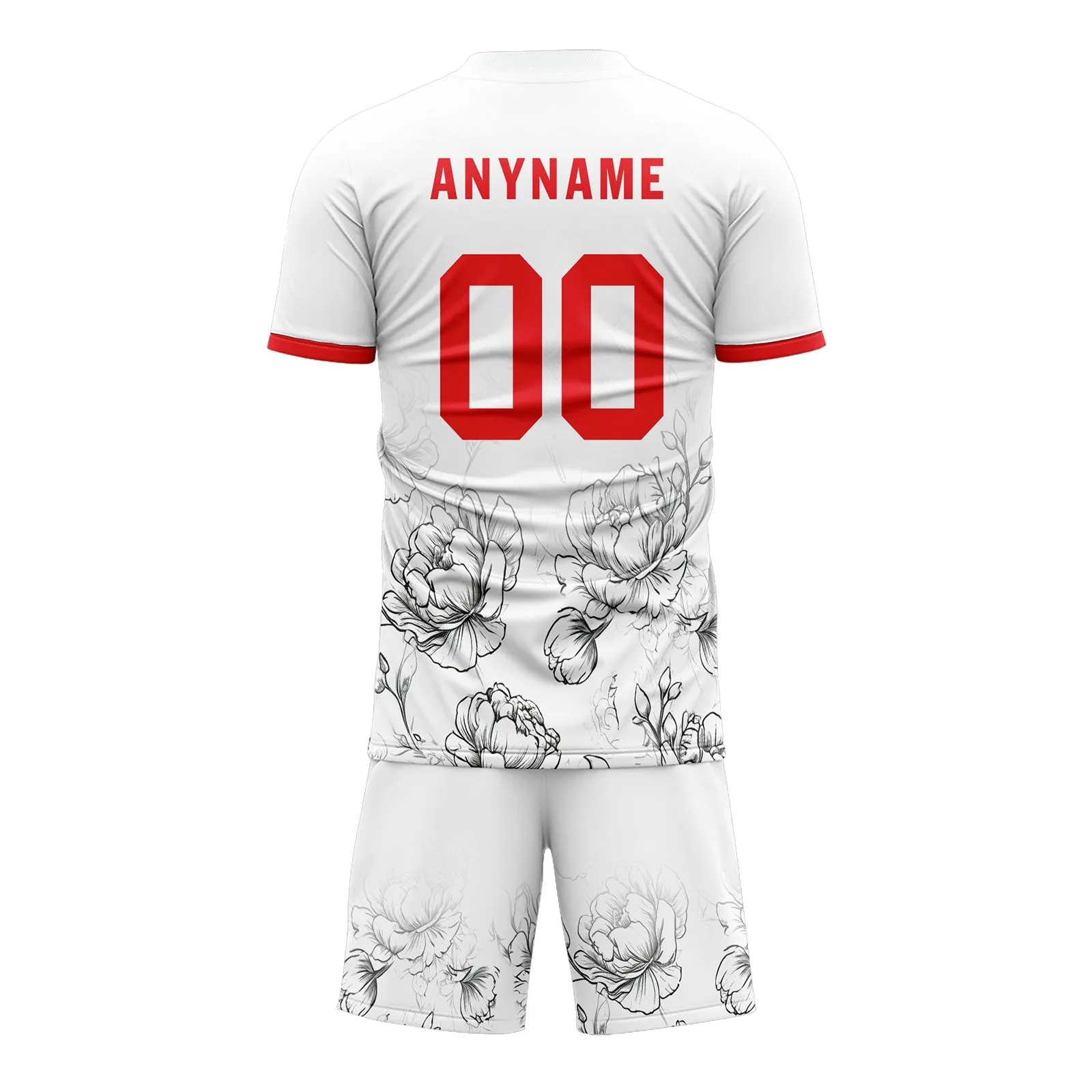 Holiday Gifts,Custom White Red Soccer Sets Jersey Personalized SCJ101-D28030