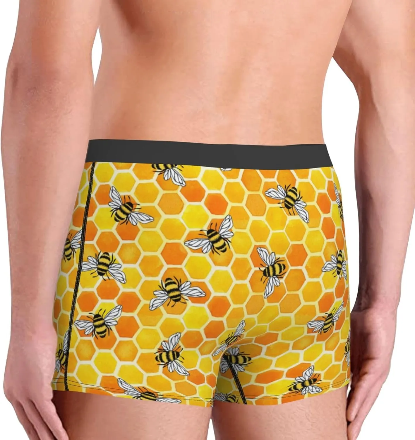 Honeycombs Print Boxer Briefs For Men Breathable Underwear-