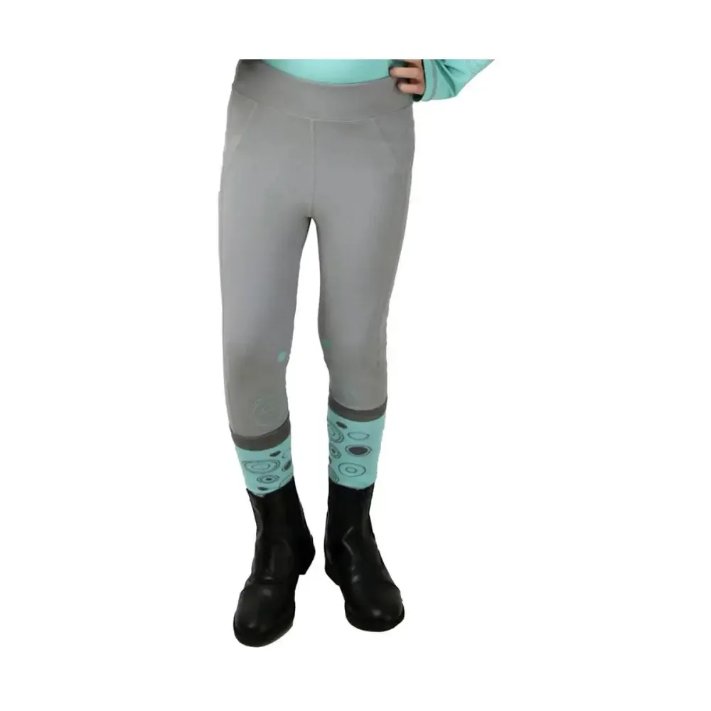 Hy Equestrian DynaMizs Ecliptic Riding Tights Mint / Grey