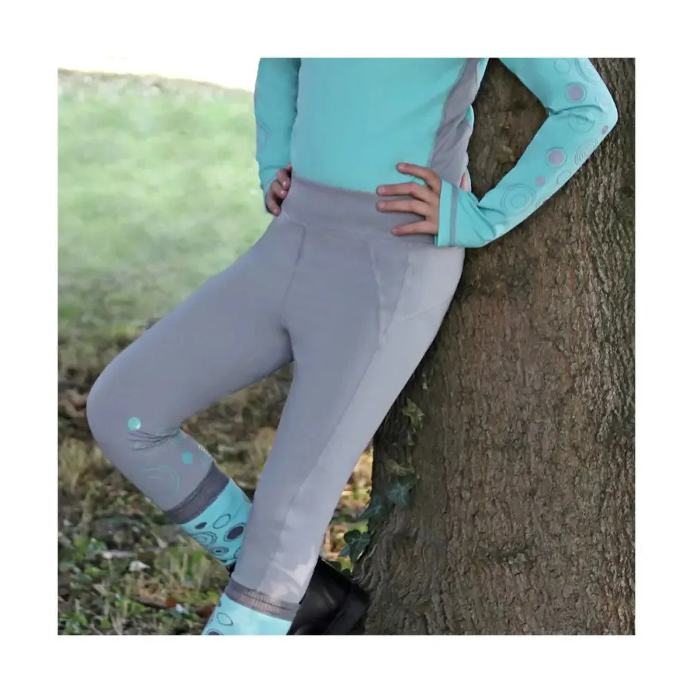 Hy Equestrian DynaMizs Ecliptic Riding Tights Mint / Grey