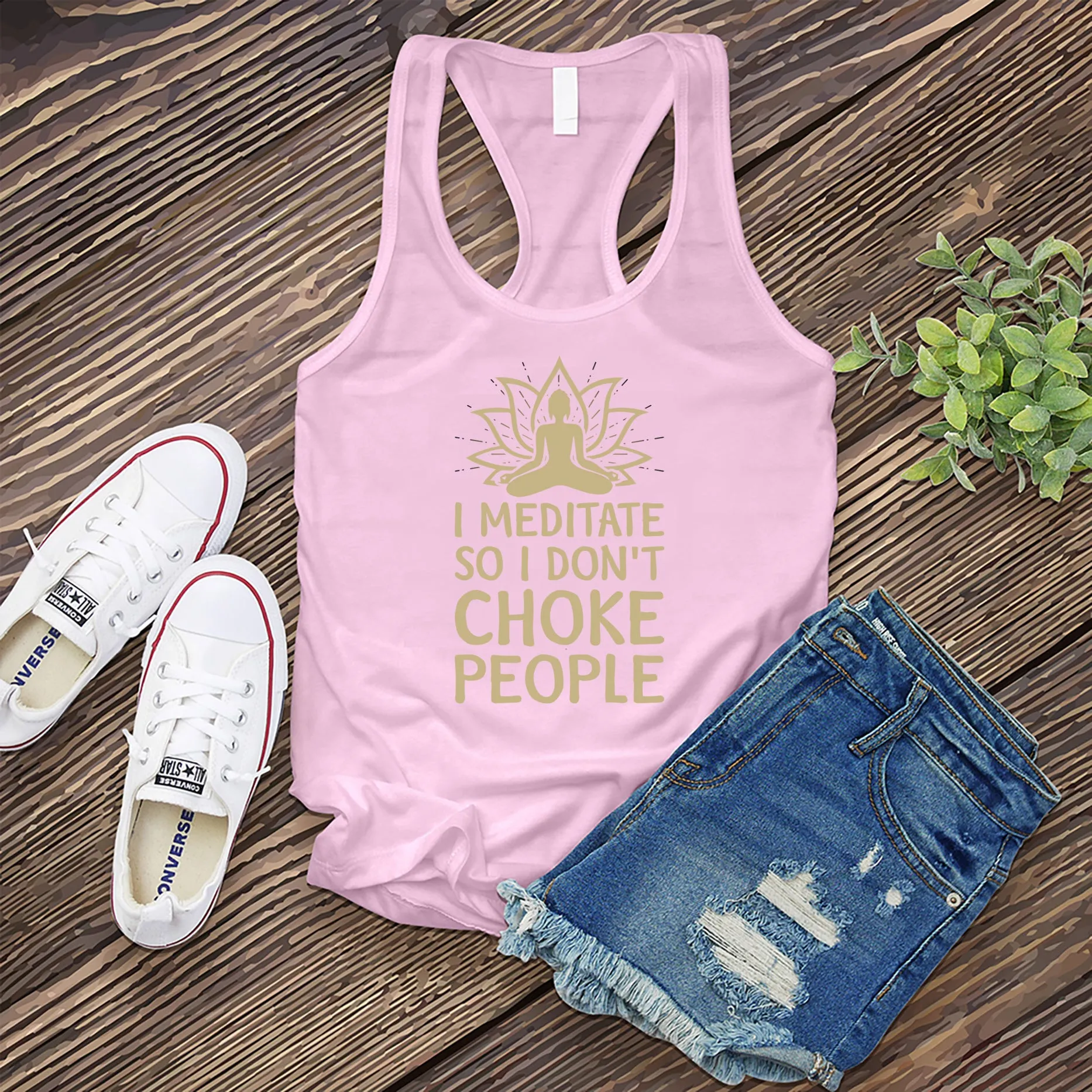 I Meditate So I Don't Choke People Women's Tank Top