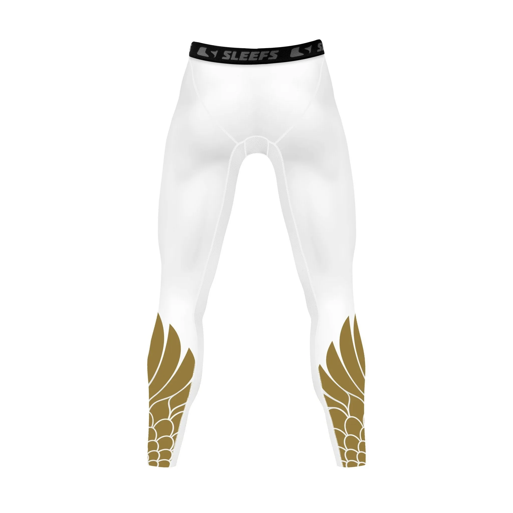 Icarus White and Gold compression tights / leggings