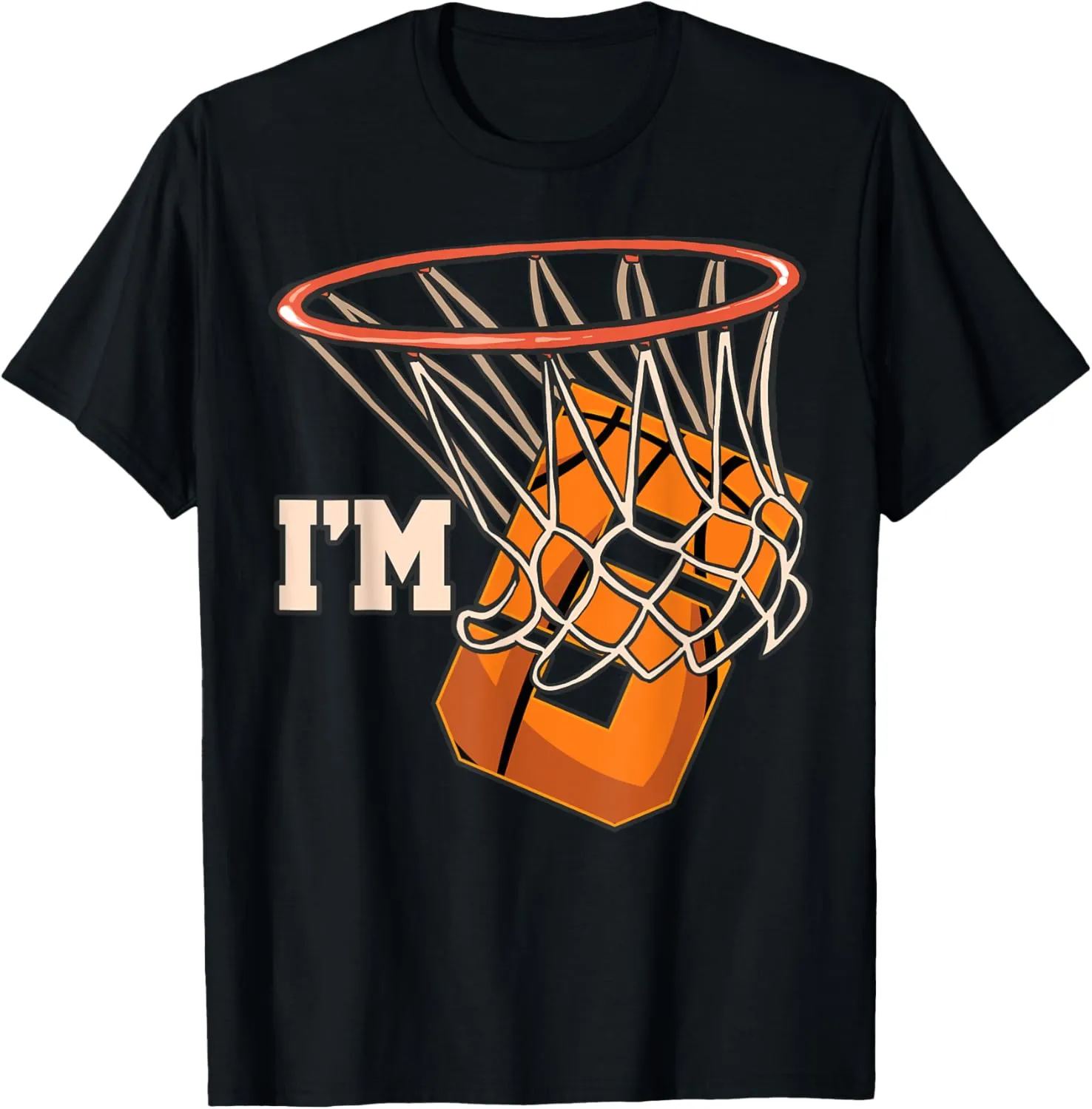 I'm 5 Basketball Theme Birthday Party Celebration 5th T-Shirt