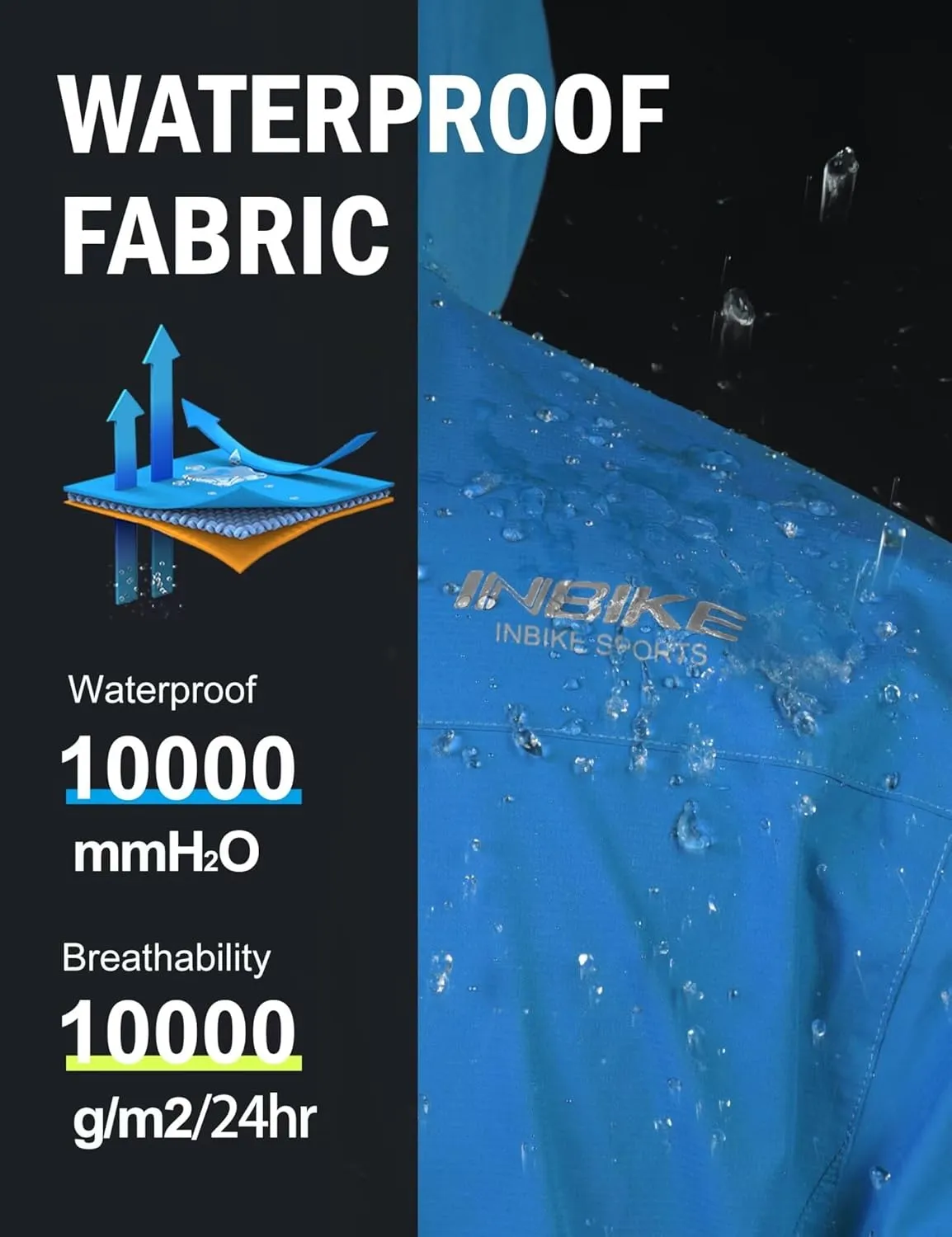 INBIKE Women's Cycling Rain Jackets Waterproof Windbreaker for Running Golf Hiking Camping Hooded Packable Coat