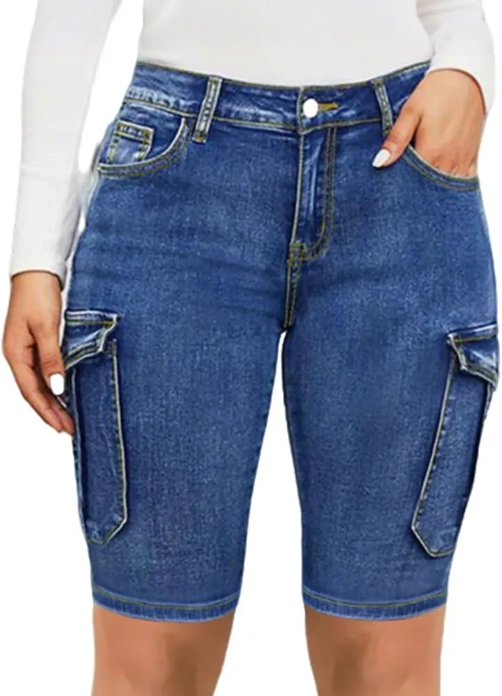 Jean Shorts for Women High Waisted Trendy Causal Stretchy Jean Shorts Womens High Waisted Stretchy with Pockets