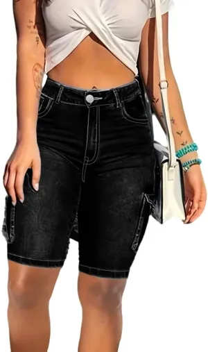 Jean Shorts for Women High Waisted Trendy Causal Stretchy Jean Shorts Womens High Waisted Stretchy with Pockets