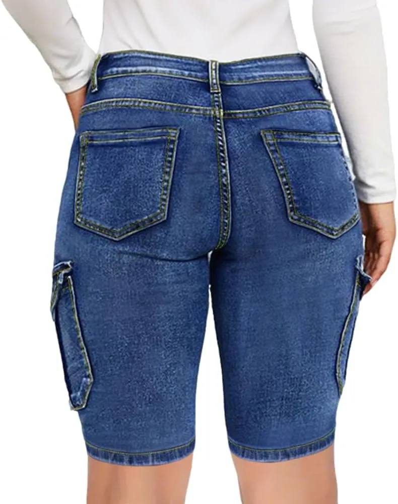 Jean Shorts for Women High Waisted Trendy Causal Stretchy Jean Shorts Womens High Waisted Stretchy with Pockets