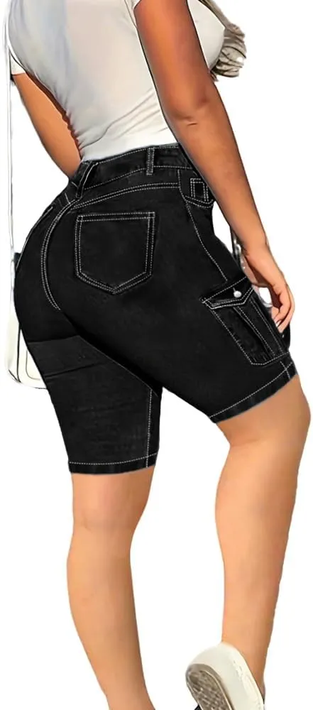 Jean Shorts for Women High Waisted Trendy Causal Stretchy Jean Shorts Womens High Waisted Stretchy with Pockets