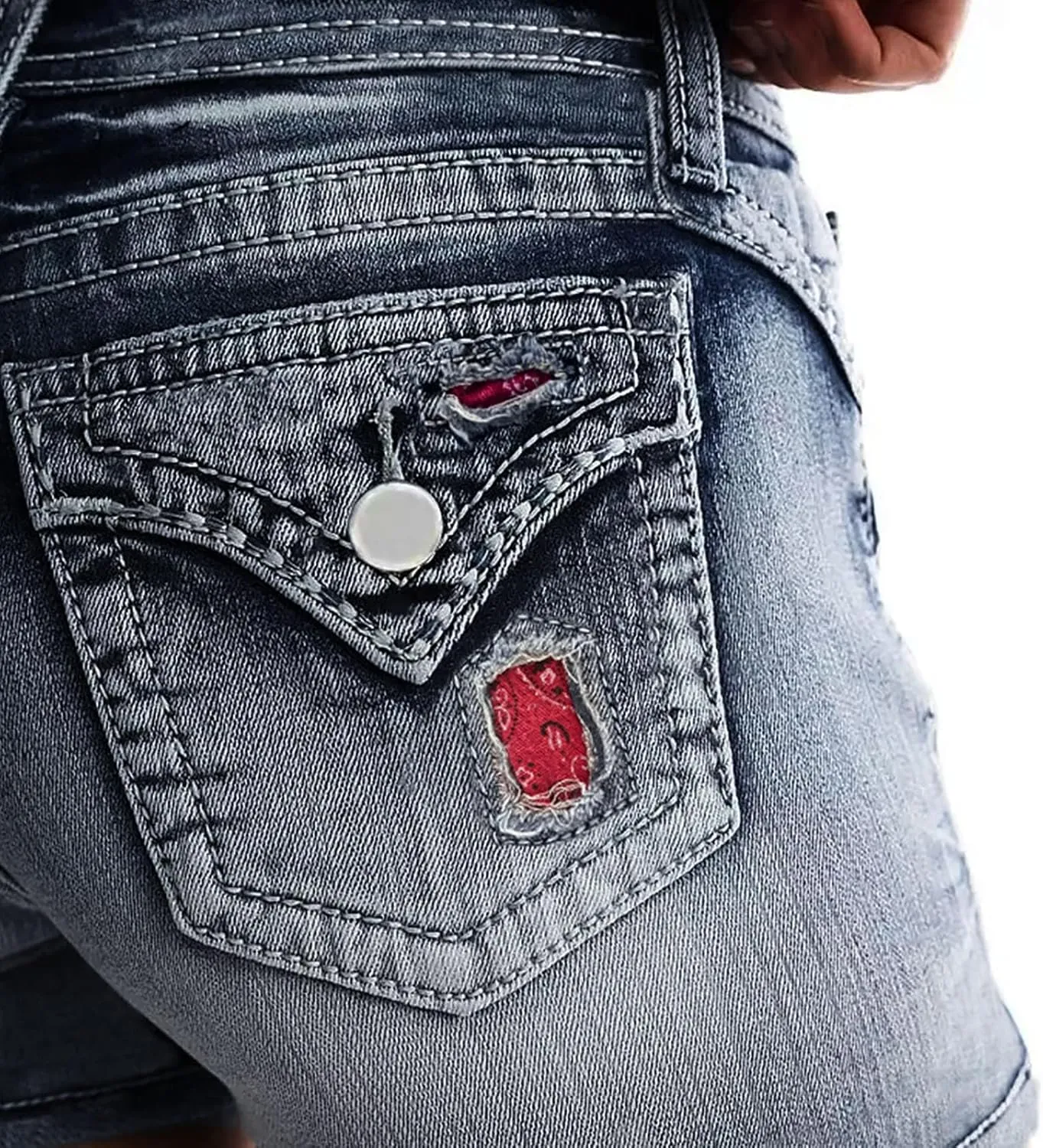 Jeans Shorts for Women Casual High Waisted Womens Denim Shorts Frayed Ripped Distressed Stretchy Stretchy Shorts for Women