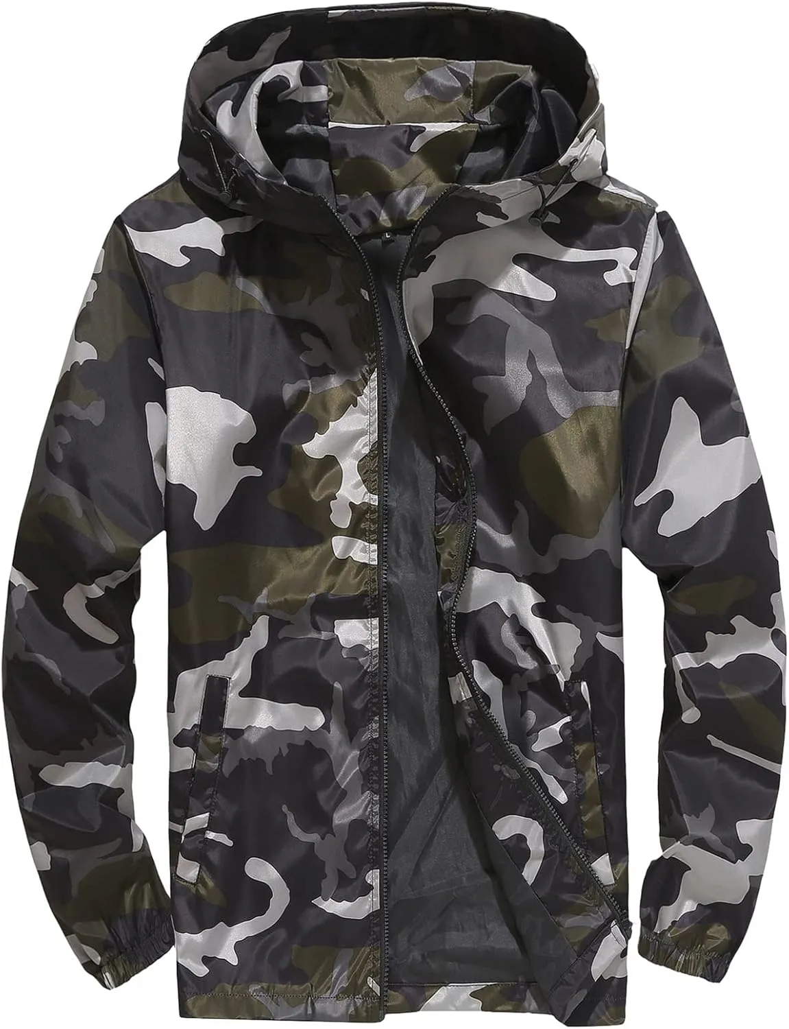 JEShifangjiusu Raincoat Waterproof Men'S Long Rain Jacket Lightweight Rainwear Loose Lightweight Thin Thin With Hood