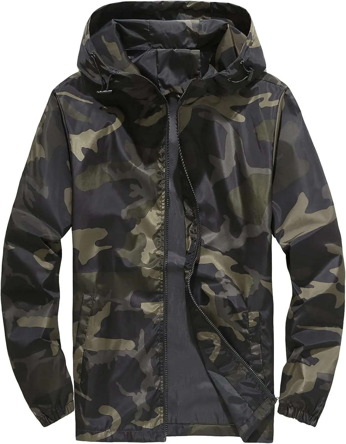 JEShifangjiusu Raincoat Waterproof Men'S Long Rain Jacket Lightweight Rainwear Loose Lightweight Thin Thin With Hood