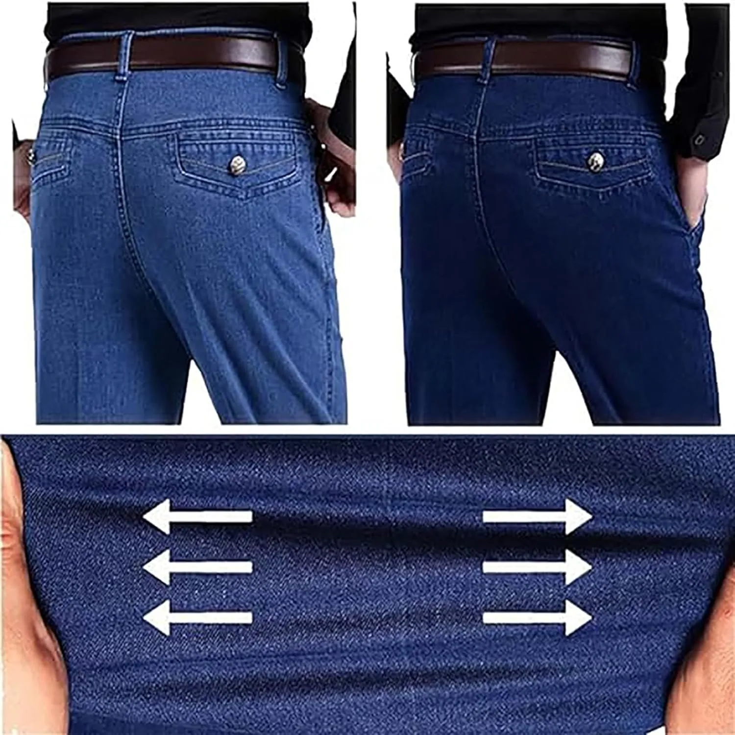 Jettjeans Men's High Waist Straight Fit Stretch Jeans, Jett Jeans, Men's High Waist Straight Pants