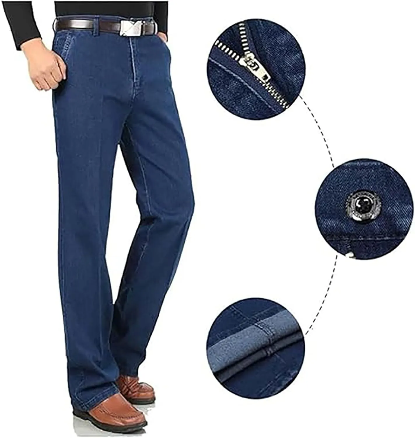 Jettjeans Men's High Waist Straight Fit Stretch Jeans, Jett Jeans, Men's High Waist Straight Pants
