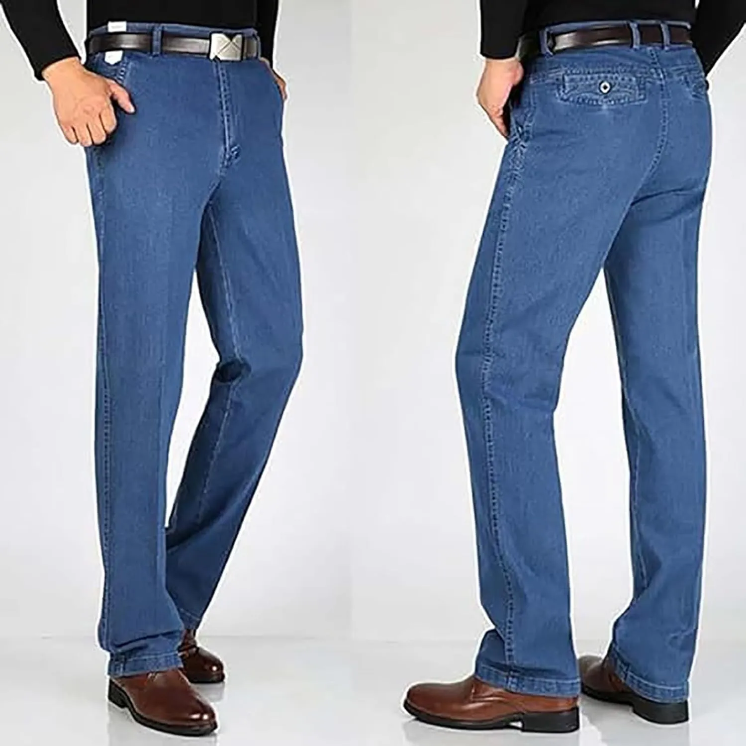 Jettjeans Men's High Waist Straight Fit Stretch Jeans, Jett Jeans, Men's High Waist Straight Pants