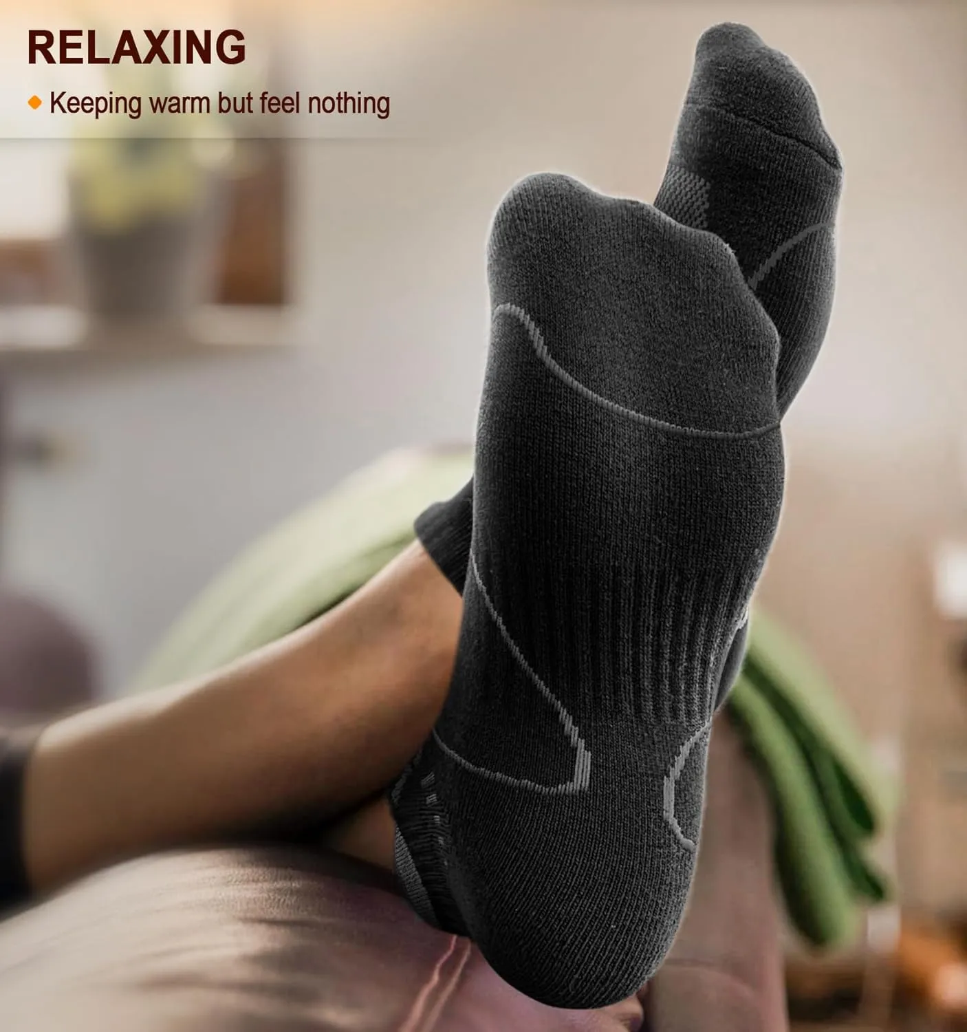 KEMISANT Mens Running Socks 6 Pairs-Athletic Compression Ankle Socks Cushioned for Men Walking-Arch Compression Support