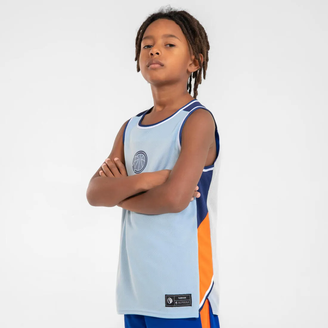 Kids' Reversible Sleeveless Basketball T-Shirt / Jersey T500R