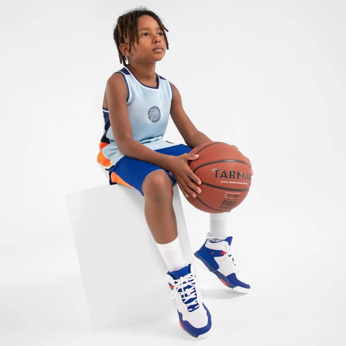 Kids' Reversible Sleeveless Basketball T-Shirt / Jersey T500R