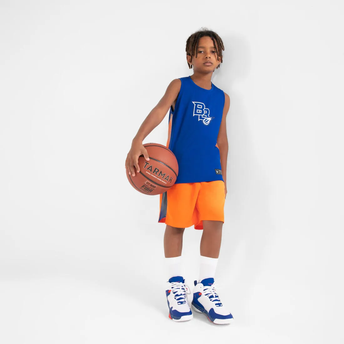 Kids' Sleeveless Basketball Jersey T500