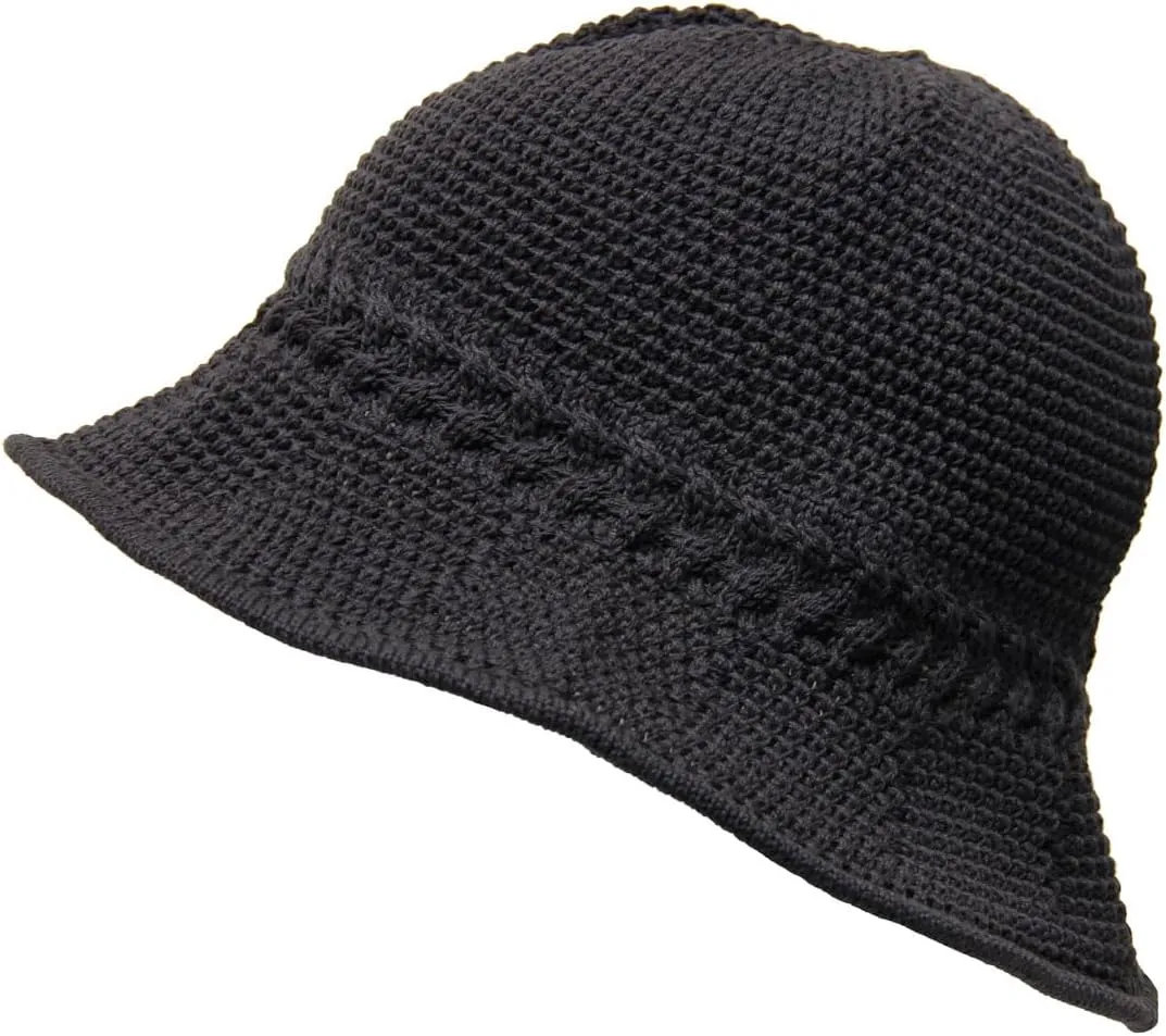 Knitted Crochet Hat with Flexible Wire Brim