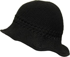 Knitted Crochet Hat with Flexible Wire Brim