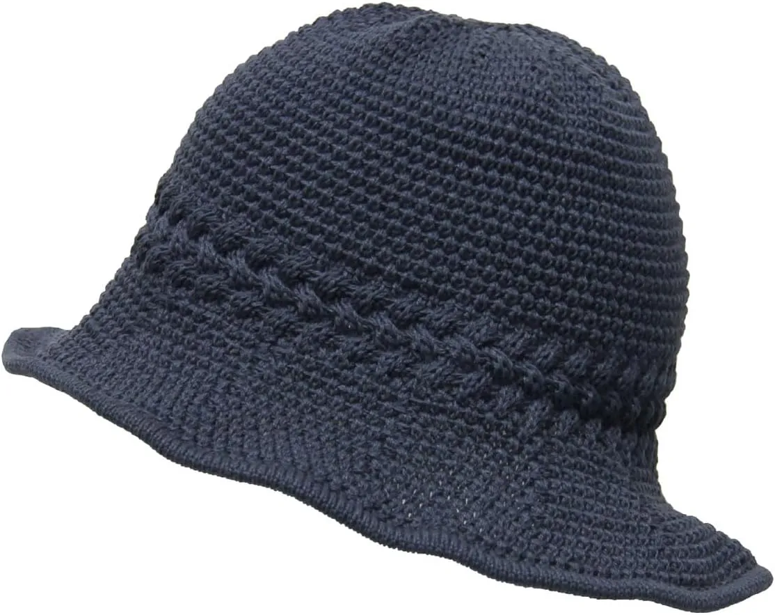 Knitted Crochet Hat with Flexible Wire Brim