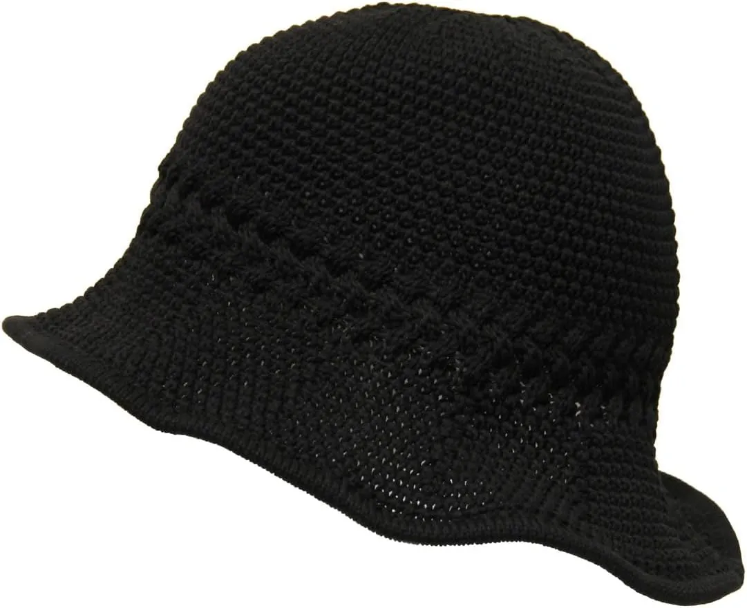 Knitted Crochet Hat with Flexible Wire Brim